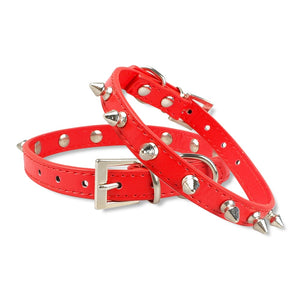 Cool Collar Cats Leather Spiked Studded  5 Colors