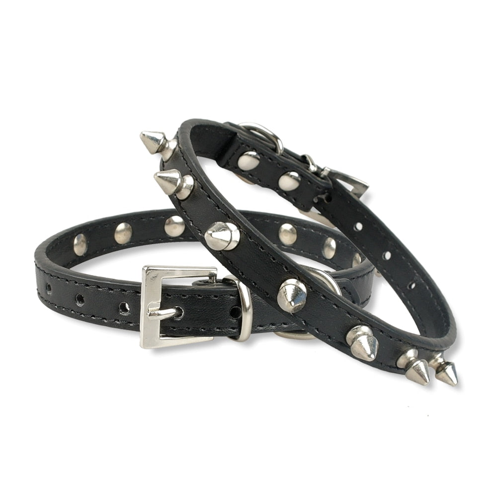 Cool Collar Cats Leather Spiked Studded  5 Colors