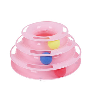 Tower Cat Toy Turntable Roller Balls Toys for Cats