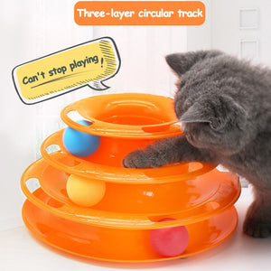 Tower Cat Toy Turntable Roller Balls Toys for Cats