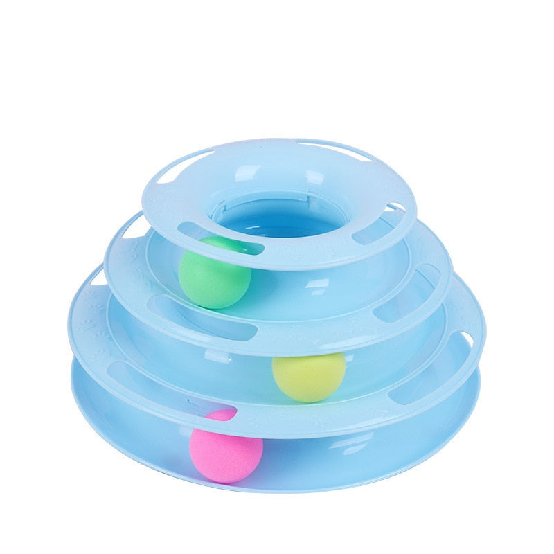 Tower Cat Toy Turntable Roller Balls Toys for Cats